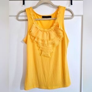 The Limited yellow ruffled tank - medium